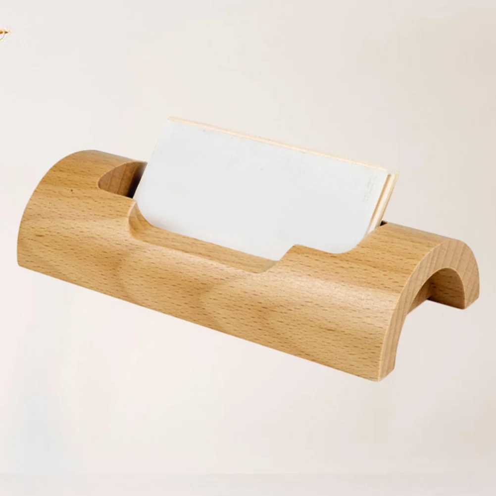 حامل بطاقة الأعمال الخشبية الصلبة سطح المكتب صندوق تخزين المكتب منظم القلم اللوازم المكتبية حامل الاسم منظم البطاقات