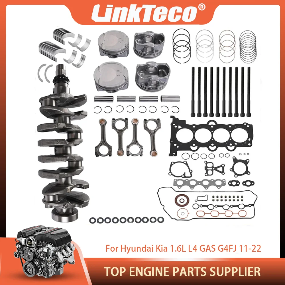 Engine Crankshaft connecting rod Piston Bearing Full Gasket Bolt Kit Set Fit 1.6 L G4FJ GAS For Hyundai Sonata Kia K4 1.6L 11-22