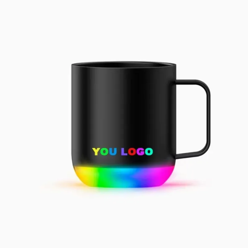 16Oz/360ml Smart Application Stainless Steel Controlled Temperature Heating Coffee RGB Digital Display Mug