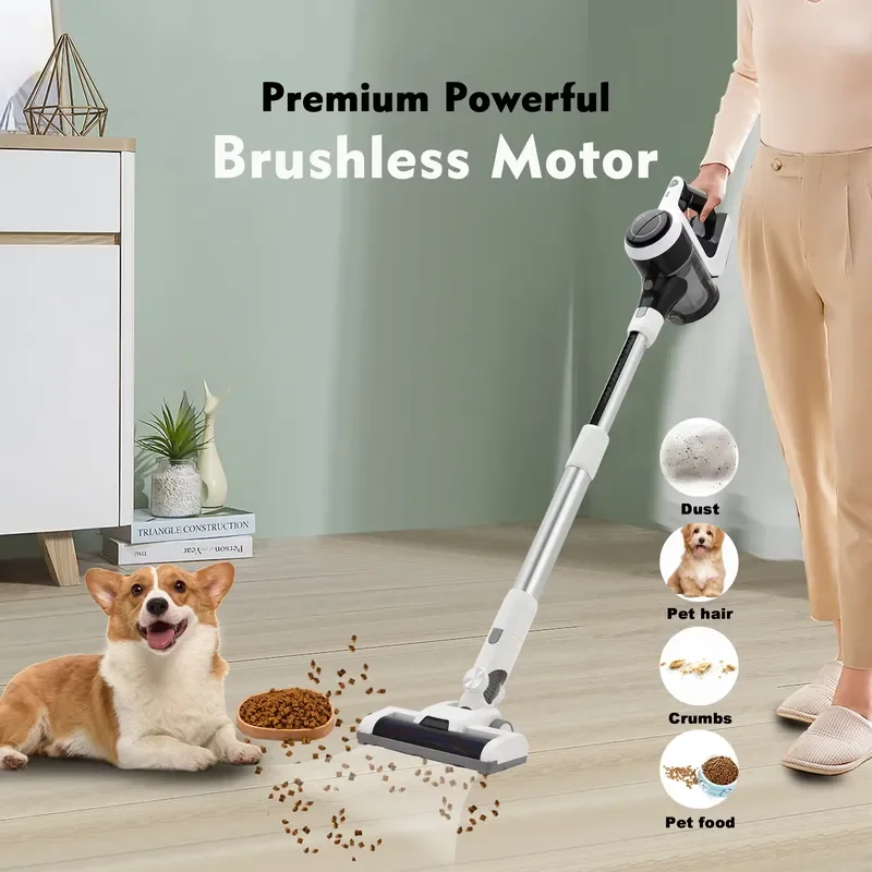 Cordless Stick Vacuum Cleaner with 16 KPa Suction Wet & Dry Function LED Touch Display Lightweight HEPA Filtration