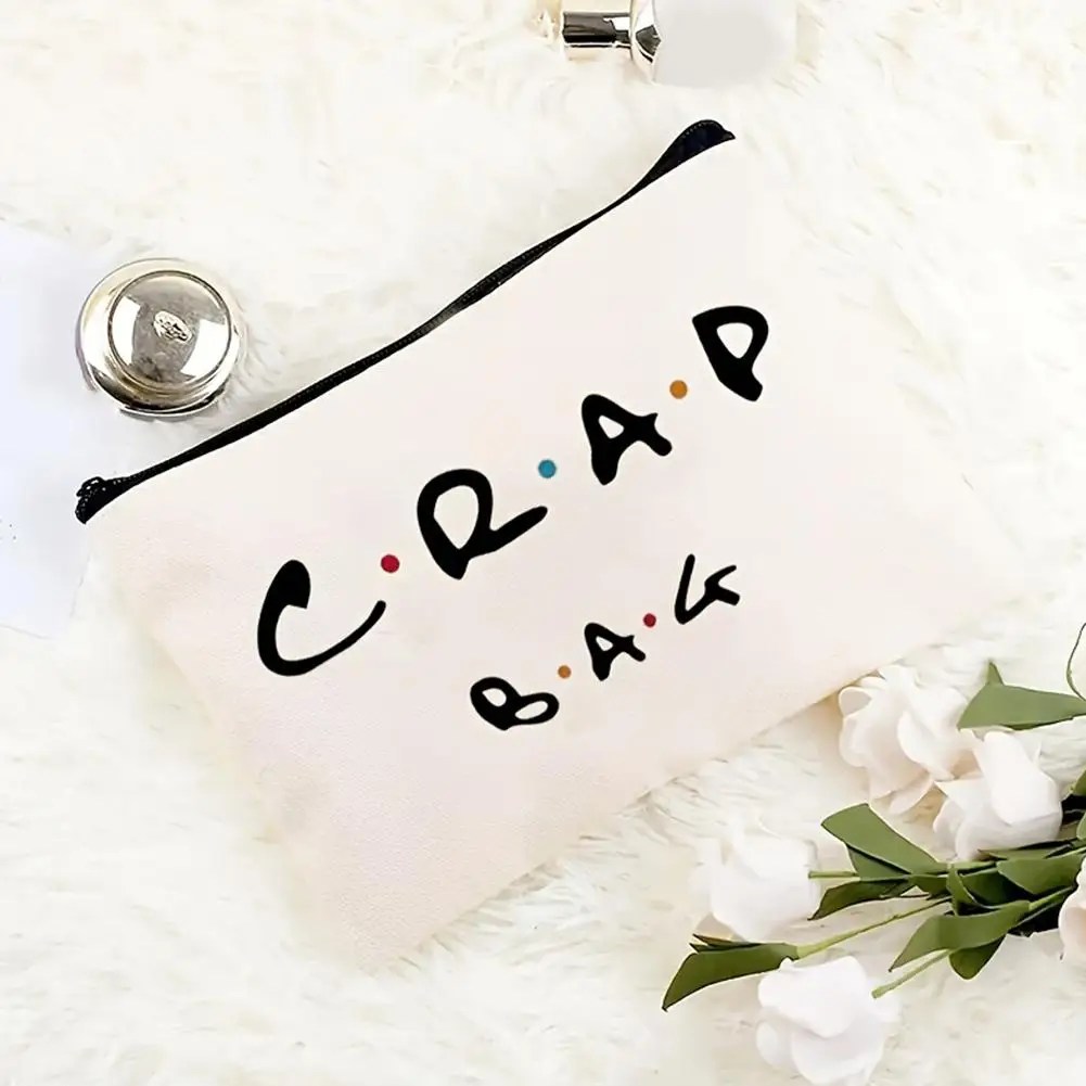 رسالة طباعة المرأة حقيبة مستحضرات التجميل خفيفة الوزن المحمولة السفر حقيبة أدوات الزينة الحد الأدنى مخزن للمكياج حقيبة سستة غسل حقيبة