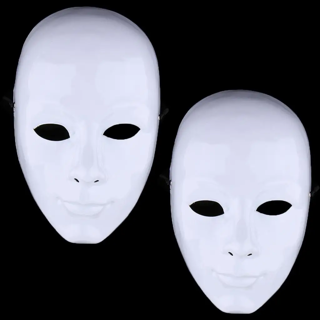 White Blank Face Masks Creative DIY Plain Mask for Adults Festival Art and Cosplay Event Supplies