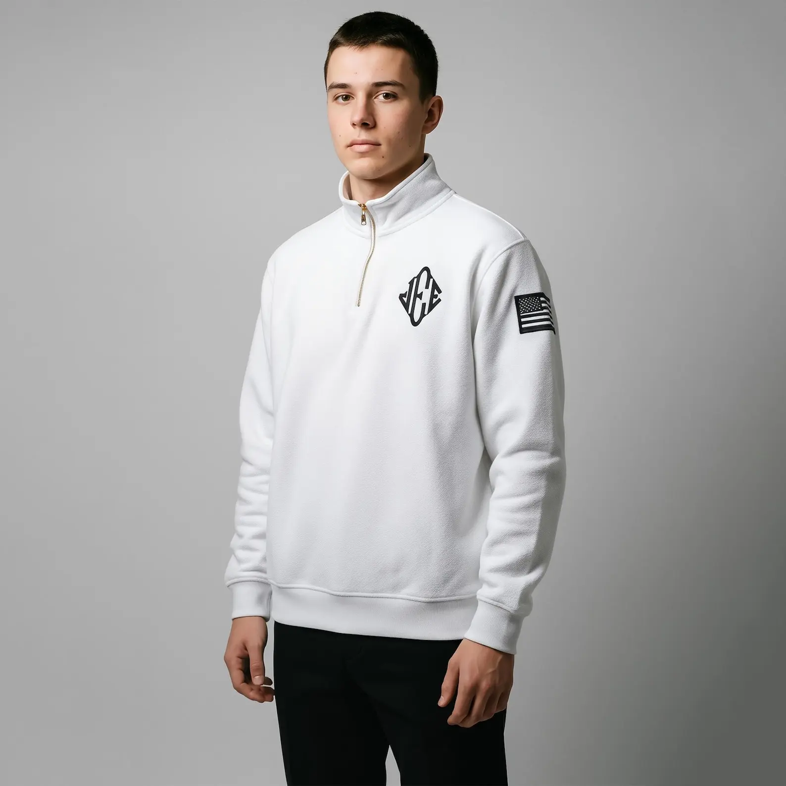 

Американский популярный свитшот с воротником-стойкой и вышивкой, мужской оверсайз, повседневное худи, уличная одежда унисекс, ретро Y2K