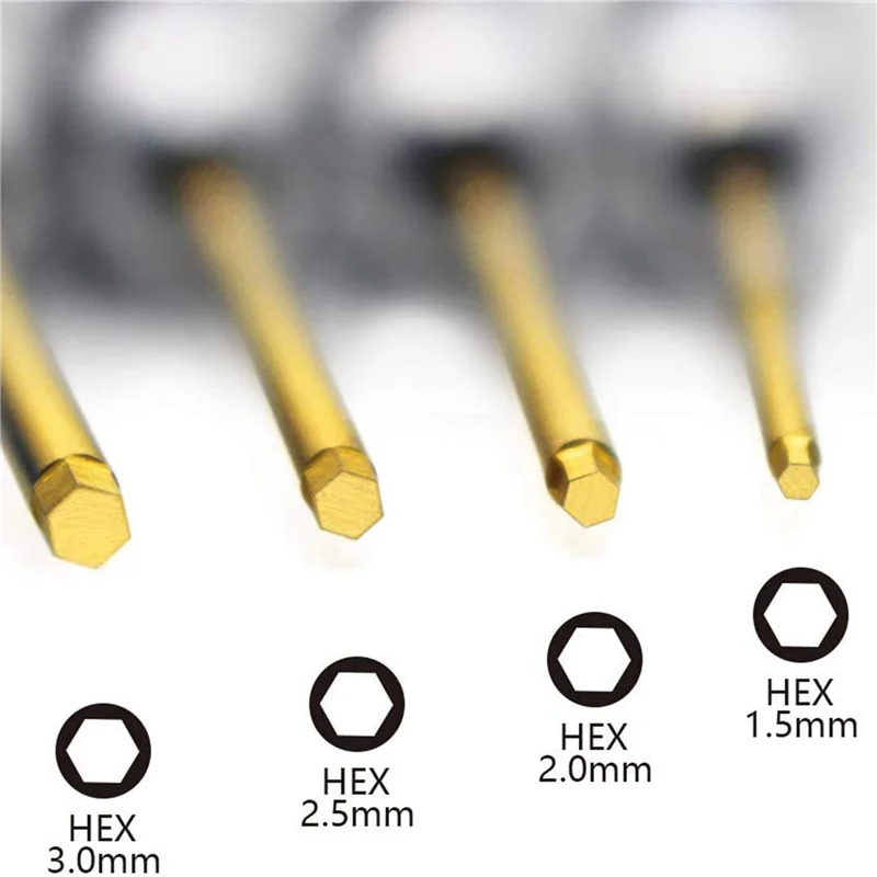 ABUM-8 Pcs 1.5 / 2.0 / 2.5 / 3.0 Mm Hex Screwdriver Set Titanium Hex Wrench Tool Set For Multi-Axis FPV RC Tool