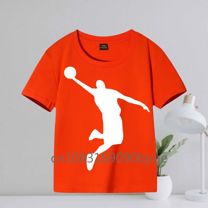 Summer kids Casual Jordan pattern Print Boys Gilrs 100% Cotton Breathable T-shirt Fashion Round Neck Short Sleeve Children Tops