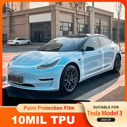 10Mil TPU Scratch Resistant Car Paint Protection Film for Tesla Model 3 Highland 2024-Up Clear Bra PPF Decal Kit Accessories
