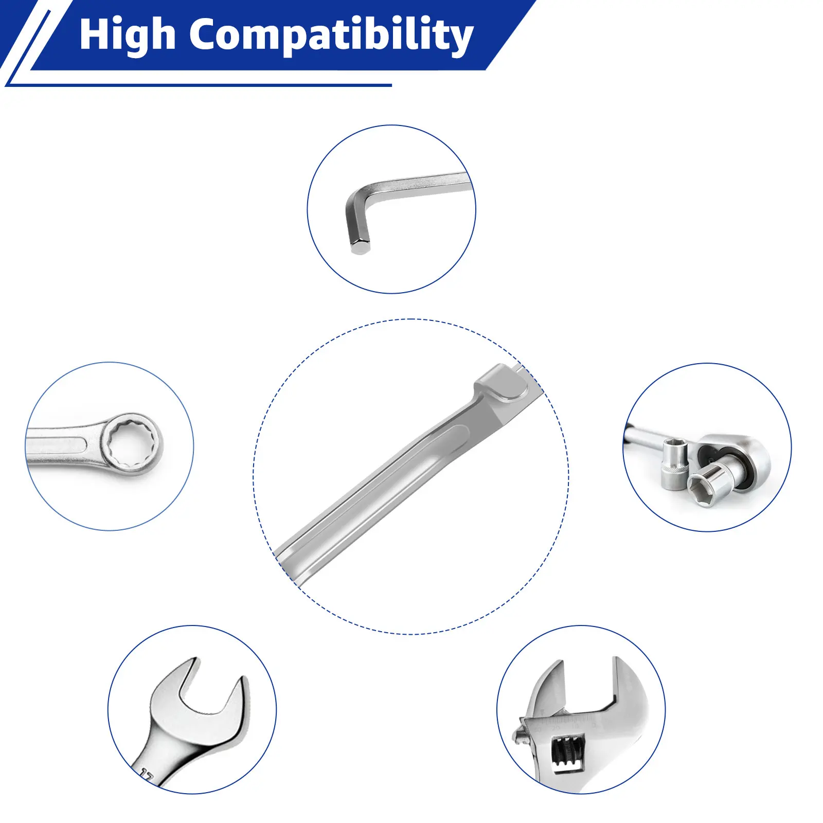 Wrench Extender Tool for 1/2Inch Drive Breaker Bars With Square Hole Wrench Torque Amplifier Steel Long Wrench Adaptor Hand Tool