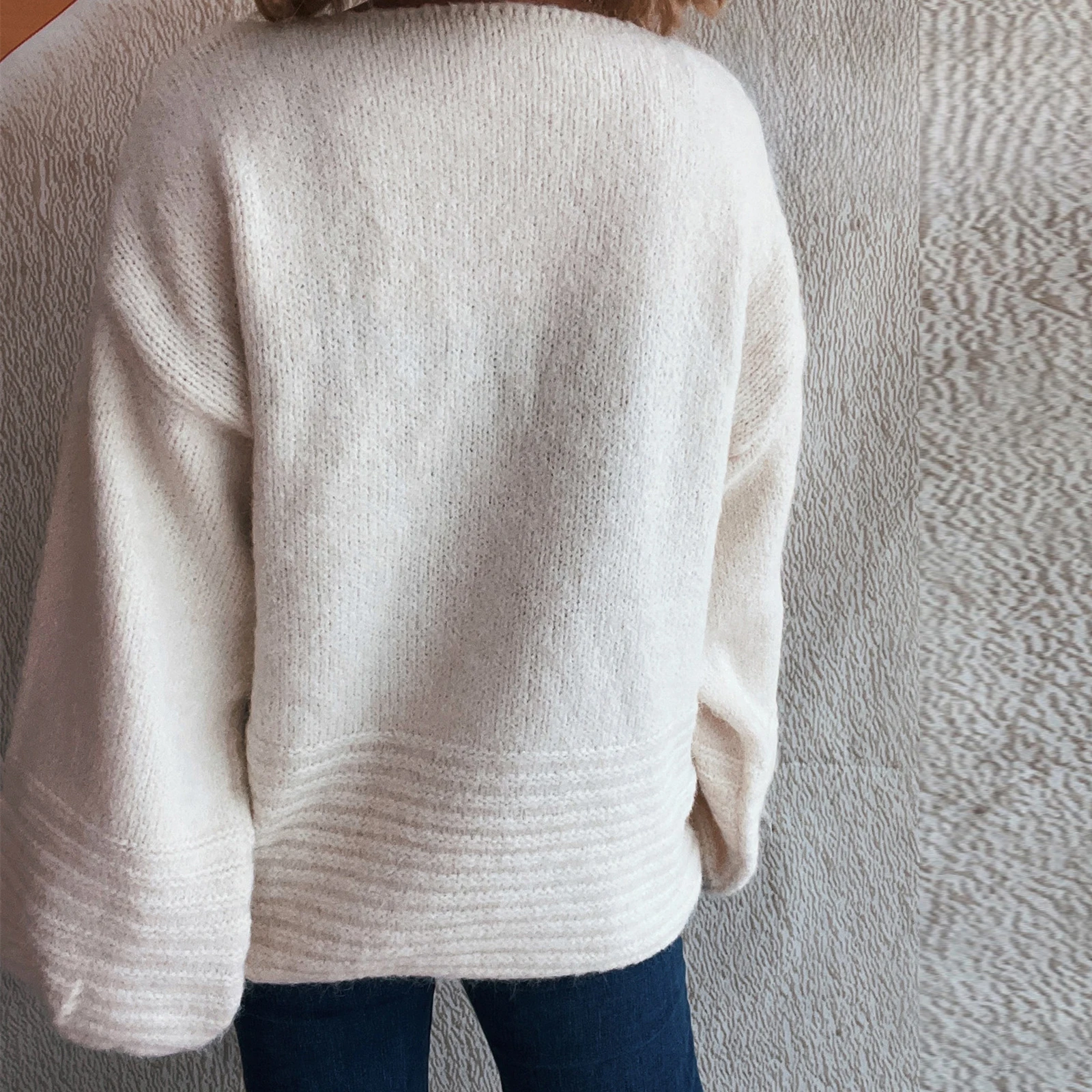 

Женский однотонный повседневный свободный вязаный свитер с круглым вырезом и длинными рукавами, пуловер Ropa De Mujer, свитер De Mujer Pull Femme