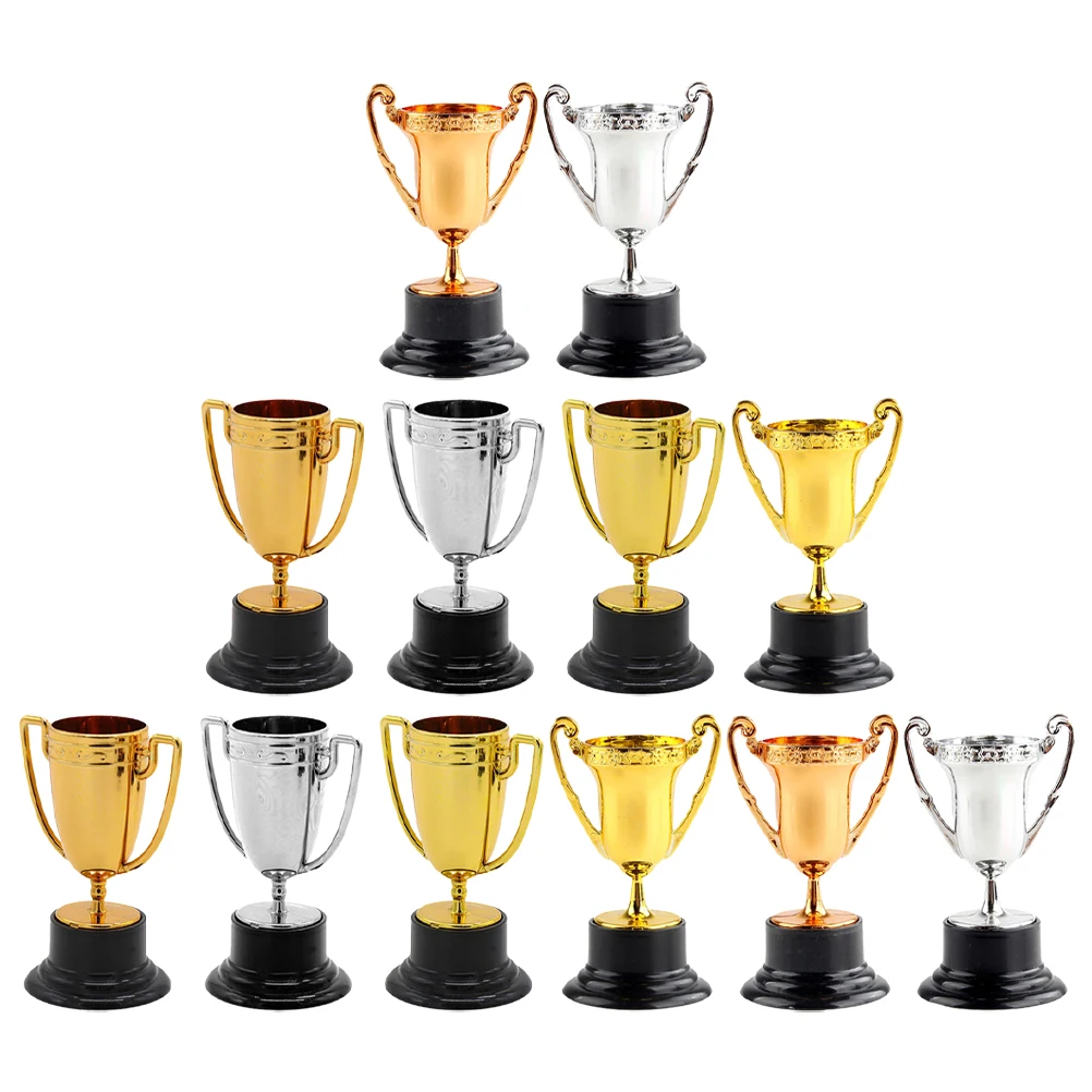 

12pcs Mini Trophy Decoration for Party School Ceremony Competition Award Winner Cup Favors Realistic Design Bright Color