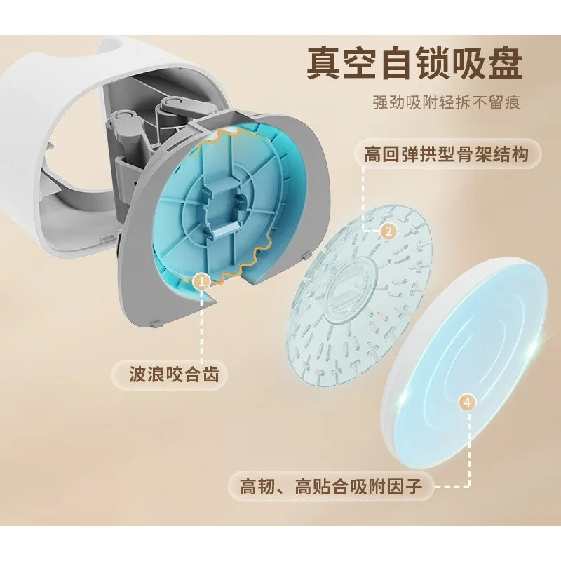 Suction Cup Mop Holder, No Drilling Needed, Strong Load-Bearing, Bathroom Mop, Broom, and Cloth Rack - view 3