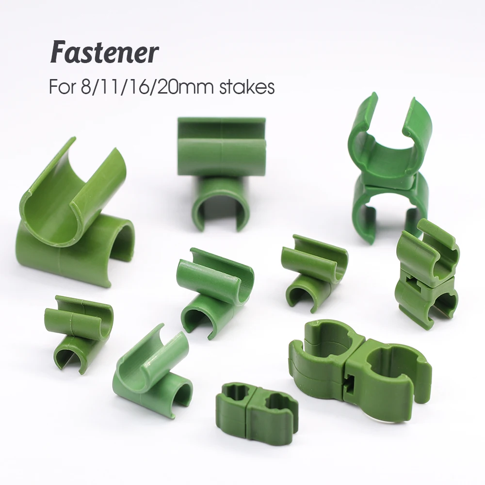 15PCS 8-20mm Plastic Fastener Garden Cross Clip for Plant Support Rod Adjustable or Fixed Buckle Trellis Stake Connecter Clamp