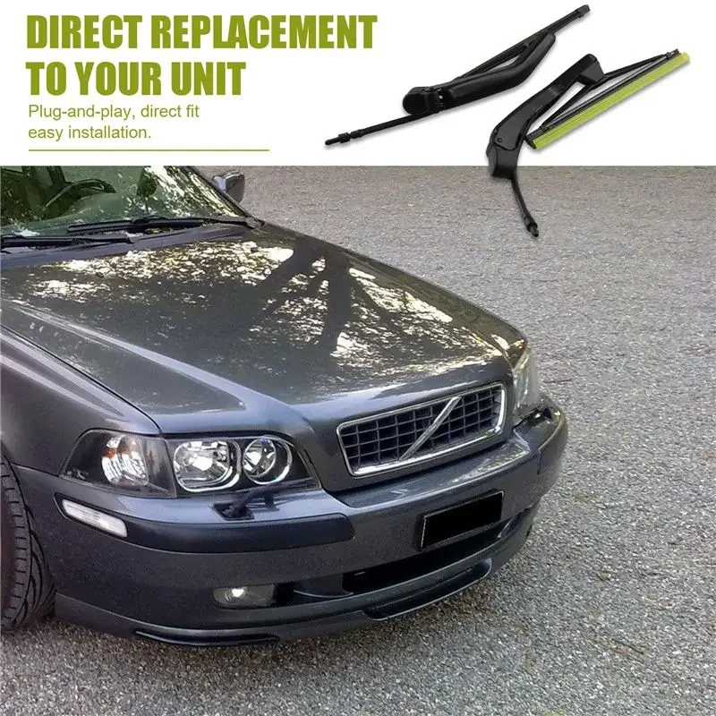 RH+LH Headlight Wiper 274431 For Volvo 960 S80 S90 V90 740 760, Replacement Headlamp Wiper Arm