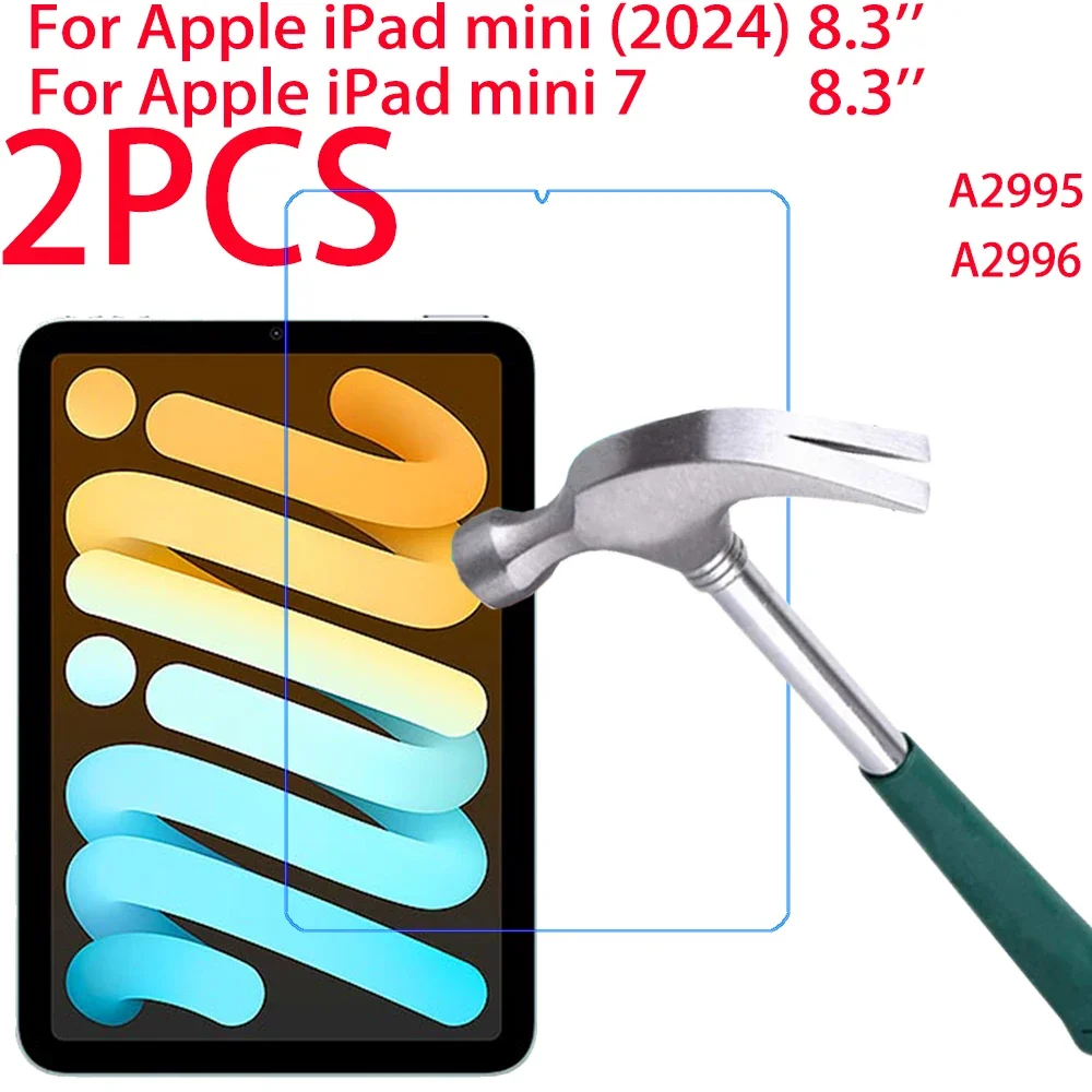 2PCS Tempered Glass For Apple iPad Mini 7 2024 8.3 inch Protective Film For iPad Mini 2024 8.3