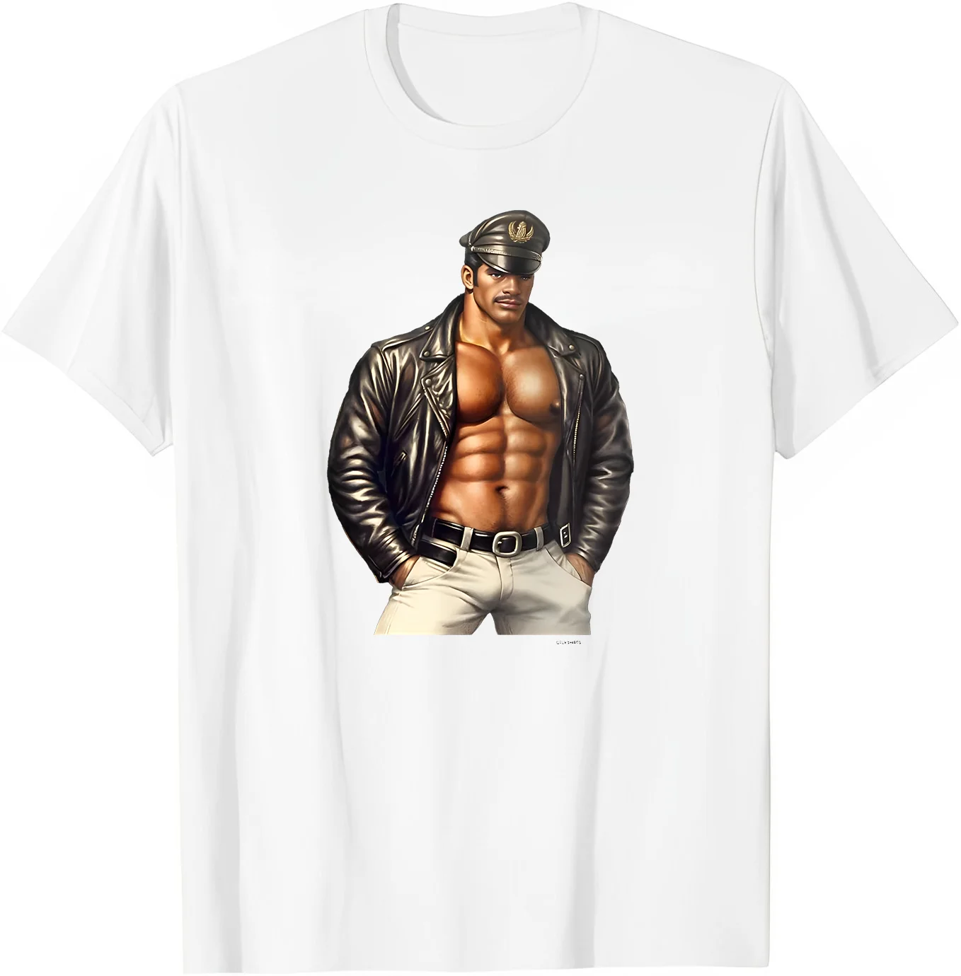 Dom Gay Leather Biker Gay Pride Daddy Bear Mustache T-Shirt,Crew T-shirt