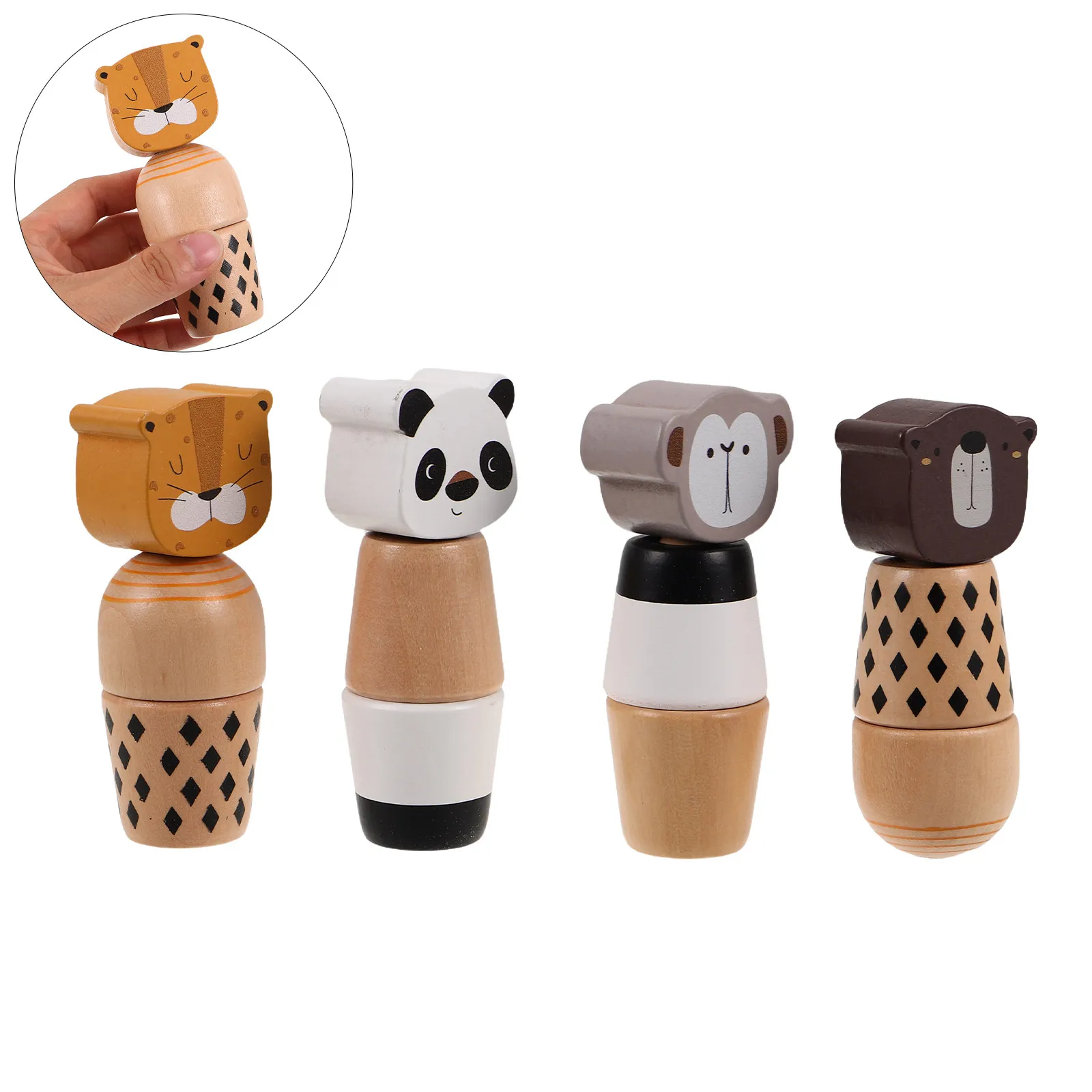 

Набор для развития мелкой моторики Монтессори: 4 шт. развивающих игрушек для детей — гайки, болты, животные, винты для сопоставления. Обучающий набор для раннего детства.