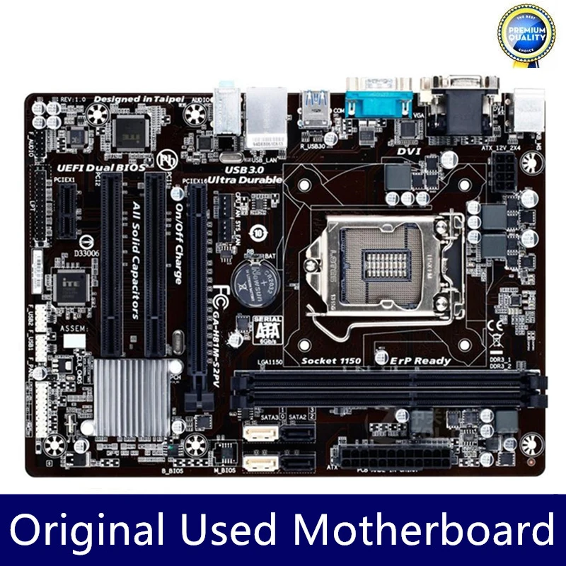 

Б/у GA-H81M-S2PV H81M-S2PV оригинальная материнская плата с разъемом LGA 1150 DDR3 16 ГБ i7 i5 i3 H81 SATA III USB3.0 для настольных ПК