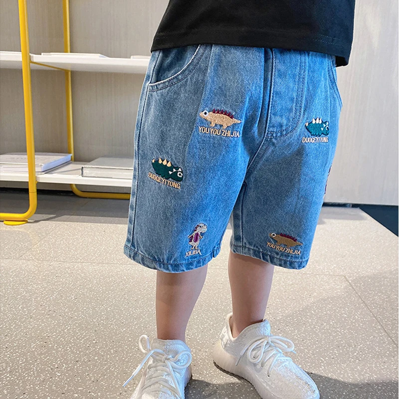 IENENS Baby Boys Shorts Casual Jeans Kids Clothes Summer Beach Short Pants 2-8 Years Clothing Boy\'s Loose Denim Shorts