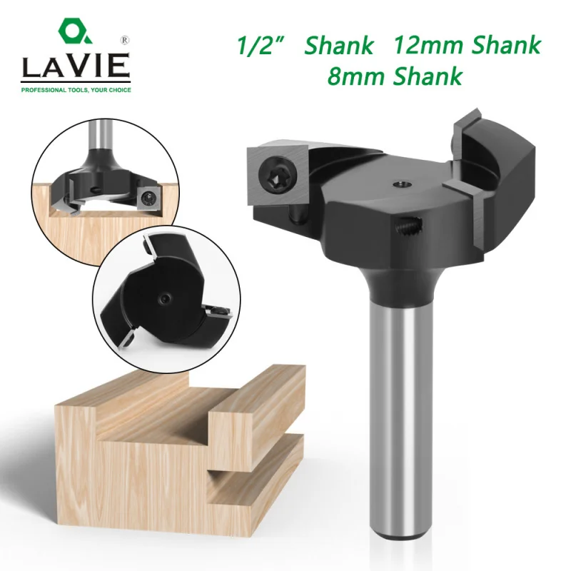 

1/2 shank three-blade T-cutter woodworking slotting milling cutter slotting