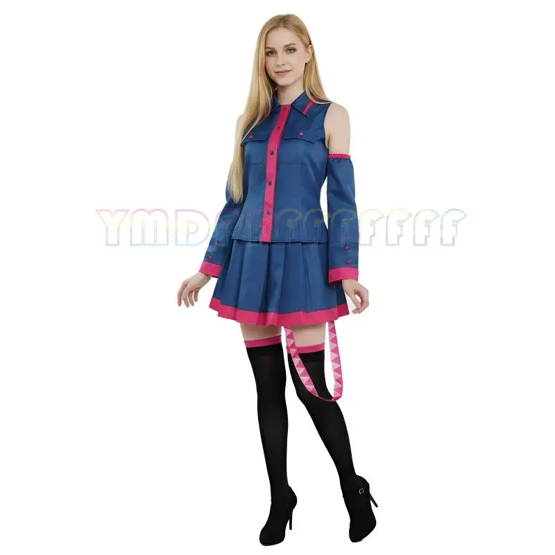 Anime Kasane Teto cosplay costume wig Halloween party set top skirt sleeves socks Easter dress fantasy dress up hot view 6