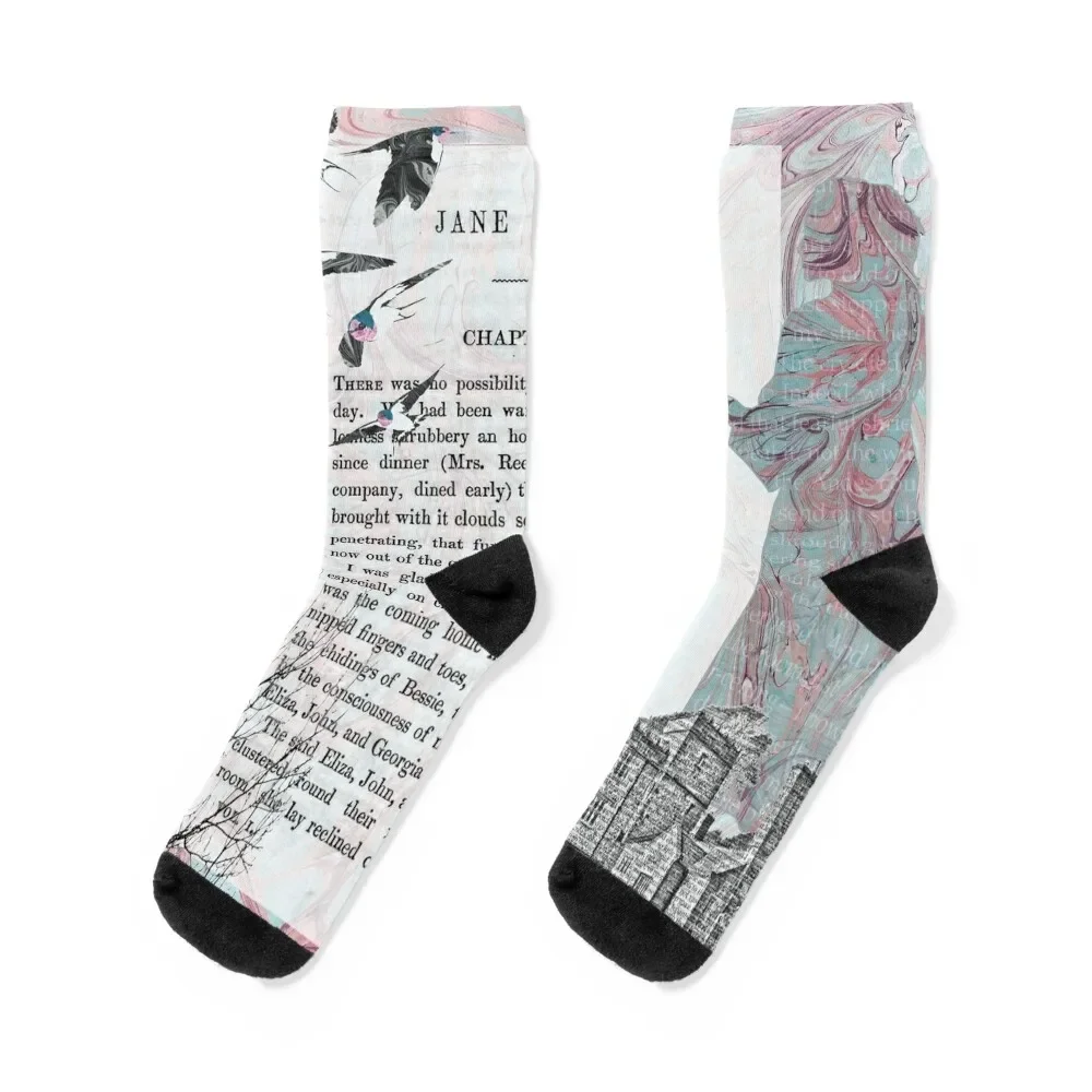 Jane Eyre Collage Socks christmas gifts japanese fashion funny sock valentine gift ideas Boy Child Socks Women's