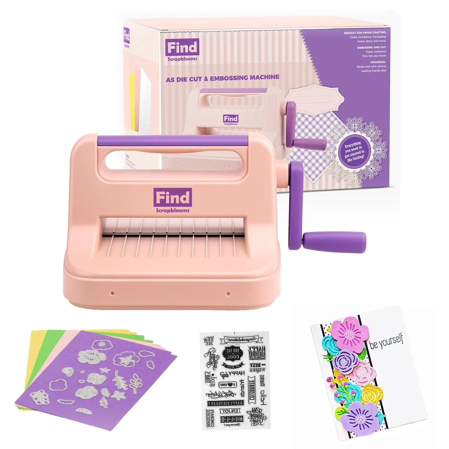 

Die Cut Machine, Manual Embossing Machine for Cardmaking Scrapbooking with Gift Box, 6in Opening, Portable & Durable