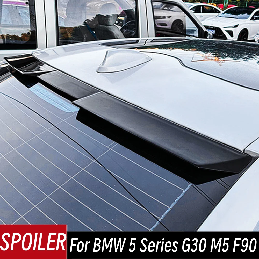 

For BMW 5 Series G30 M5 F90 525i 530i 2018-2023 Rear Window Roof Spoiler Wings Black Carbon Car Tuning Styling Accessories Part