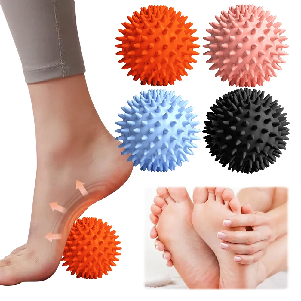 

Spiky Massage Ball Compact Muscle Roller High Density Trigger Point Massager Ball Deep Tissue Roller for Plantar Fasciitis
