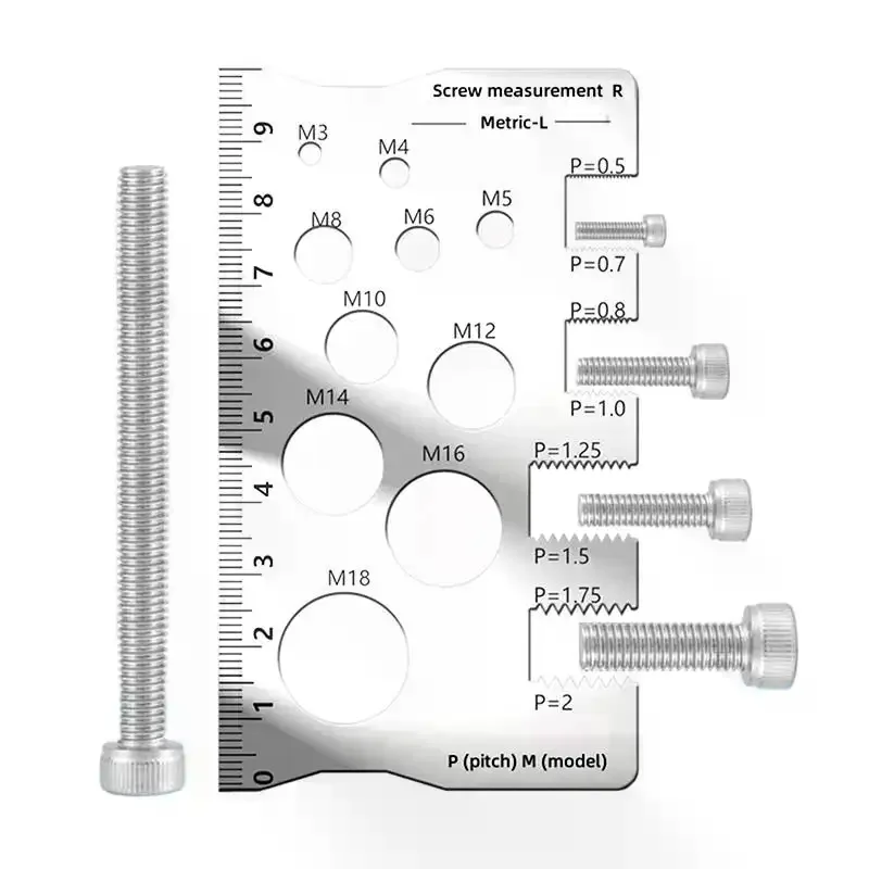 1 pc Screw Thread Pitch Gauge Ruler Measuring Tool Bolt Nut Metric Machining Threads Screw Cutting Gauge Angle Model Measuring
