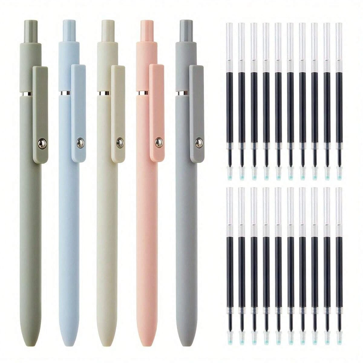 

25pcs Gel Pen Set with 5 Pens And 20 Refills 0.5mm Fine Tip Quick-Dry Ink Smooth Writing Cute Aesthetic Design Ideal for Student