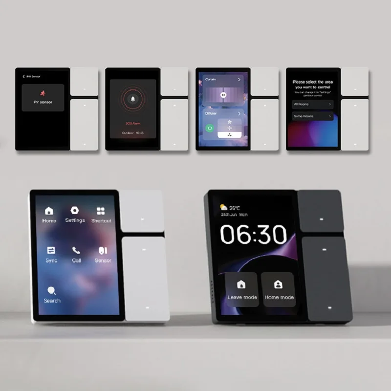 Intelligenter 3,5-Zoll-Vollbildschalter von Graffiti mit Drei-Wege-Relais und Infrarotfunktion zur Steuerung von Klimaanlagen und Fernsehern