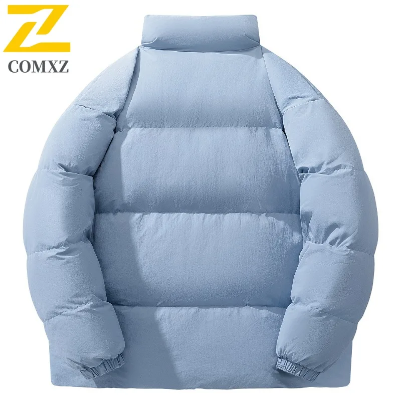 COMXZ Mens Down Jacket Stand Collar Outdoor Cycling Windproof Warm Parka Luxury Travel Cold Resistant Winter New Padded Jackets