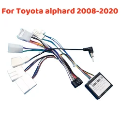 2 Din 16Pin Car Stereo Wire Harness Adapter Decoder Power Cable With Canbus Box For Toyota Alphard 2008-2020  Android GPS Video