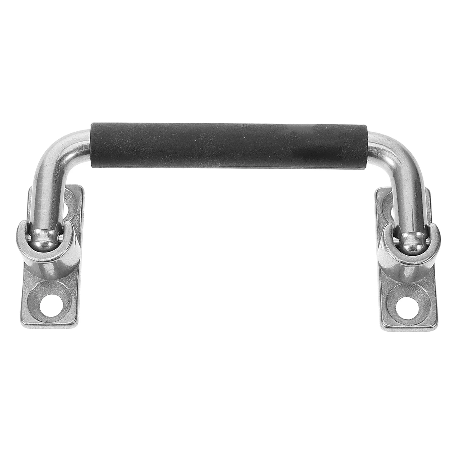 مقبض قابل للطي من الفولاذ المقاوم للصدأ، مقبض سحب عالي التحمل، معدات ثقيلة، قبضة مطاطية، حافظة مقطورة لخزانة الباب قابلة للطي