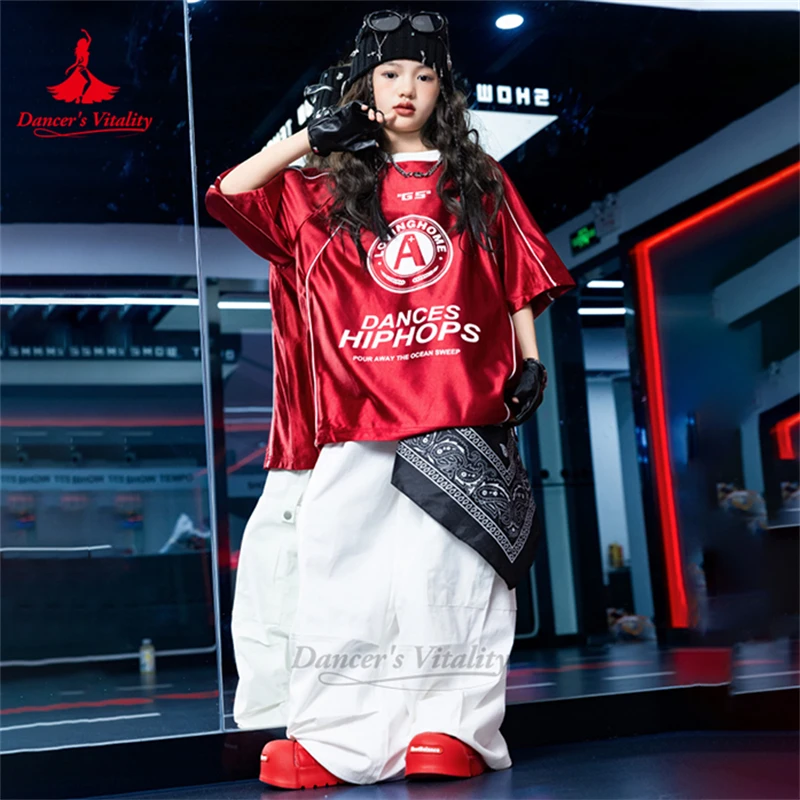 Kinderen Jazz Drum Prestaties 2-delige set Hiphop Lange of korte mouwen Breaking Dance Training Kleding Danser Vitaliteit