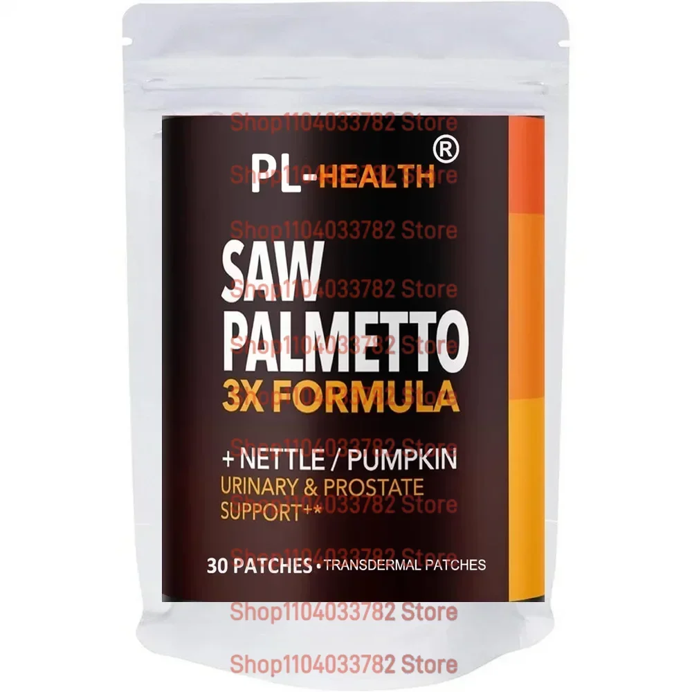 Saw PalmettoTransdermal Patches Stinging Nettle Pumpkin Seed Extract Urinary Health Prostate Support for Men's Health 30 Patches