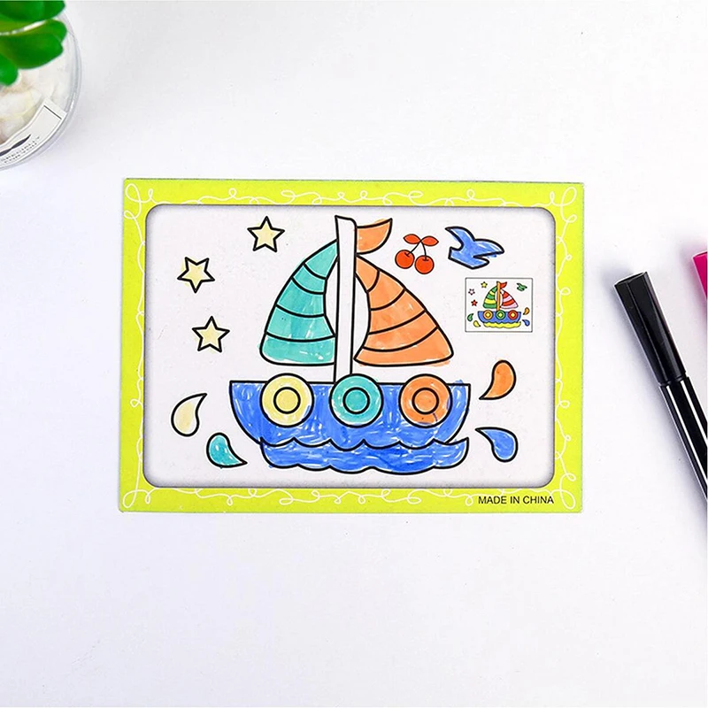 10PCS Watercolor Painting Random Style Children DIY Graffiti Coloring Card Early Education Puzzle Graffiti Drawing Toys TMZ