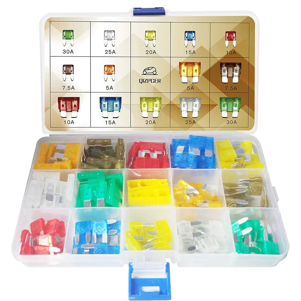 

140Pcs Fuses Kit - Blade Fuse Assortment Standard and Mini Fuse for Marine, RV,Camper, Boat, Truck (5A 7.5A 10A 15A 20A 25A 30A)