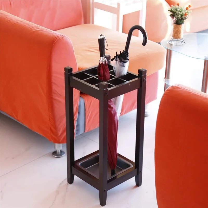 

Бытовые подставки для зонтов из цельного дерева, простая напольная бочка для зонтов в вестибюле отеля, креативное офисное коммерческое хранение зонтов