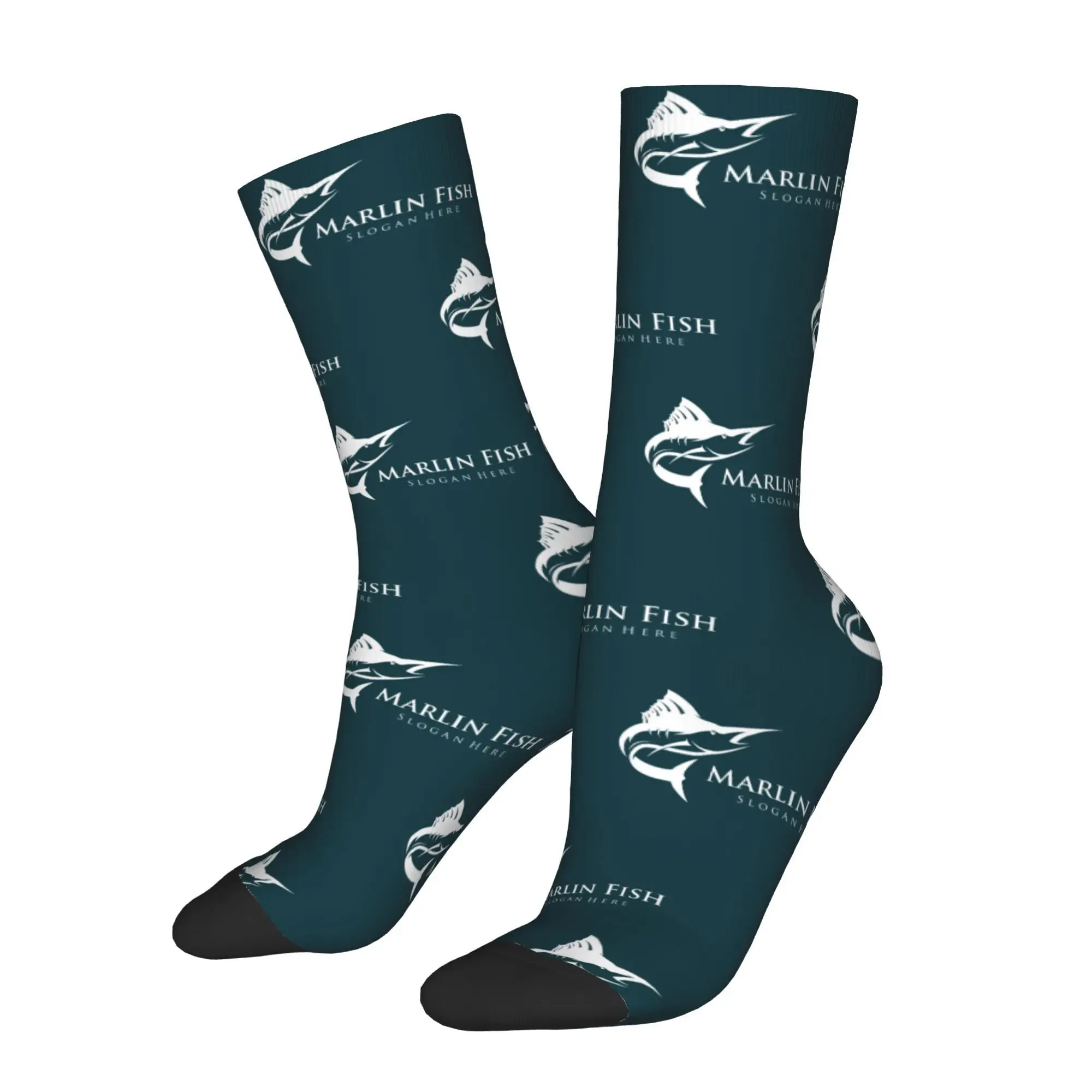 

Happy Funny Men's Socks Fishing Pattern Vintage Harajuku Hip Hop Seamless Crew Sock Gift Pattern Printed