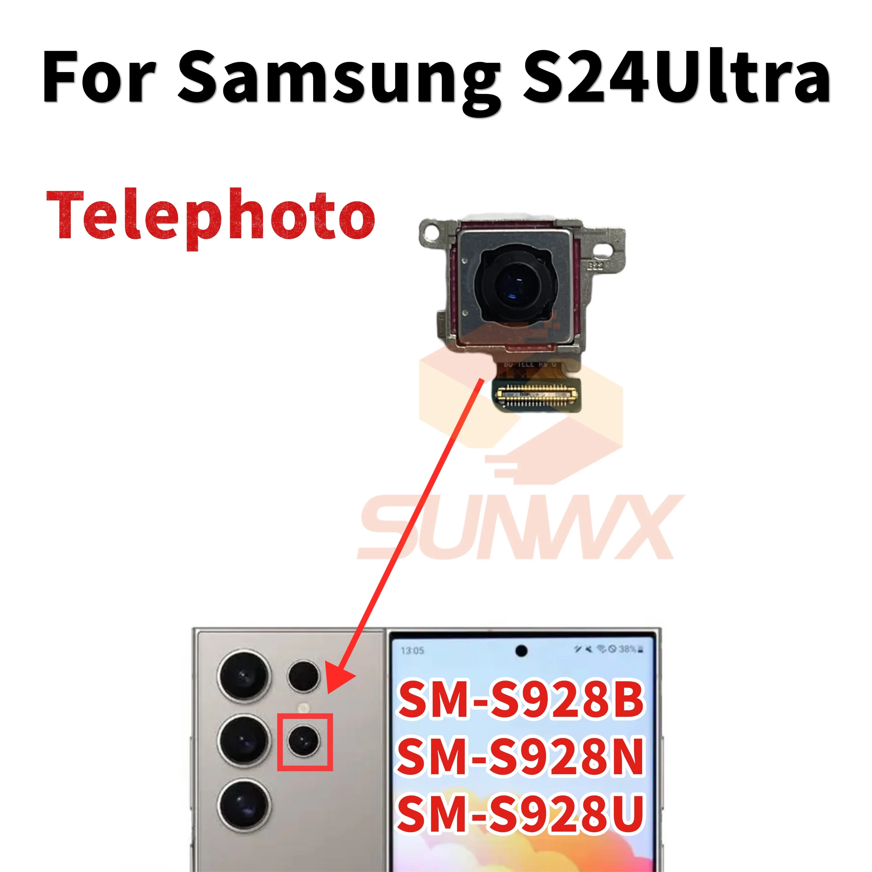 Back Rear Wide Front Camera Module Flex Cable For Samsung Galaxy S24 Ultra 5G S928U S928E S928B S928N