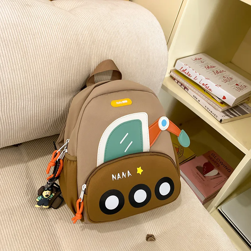 Kindergarten Cartoon Digging Machine Pattern Backpack Boys Girls Trend Kids Backpack Lightweight Adjustable Cute Backpacks