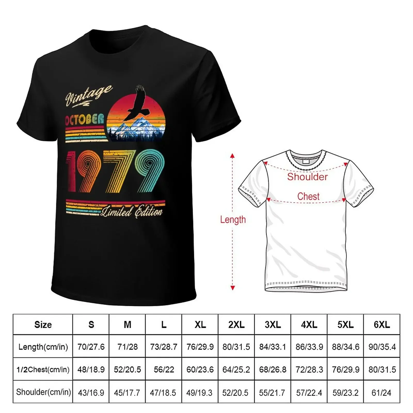 October 1979 Birthday Classic T-Shirt vintage blue archive vintage anime shirt customizeds clothes for men