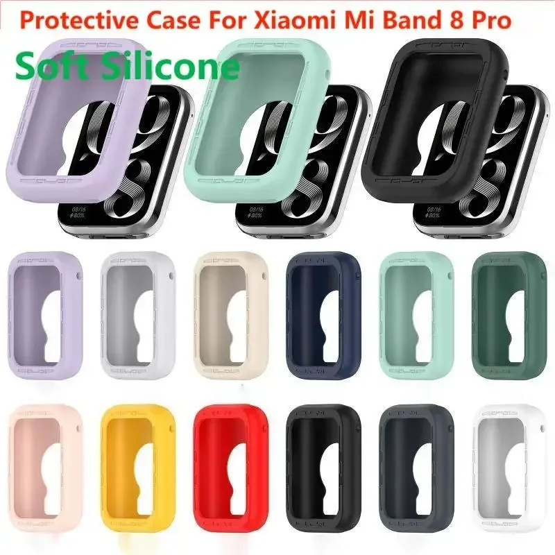 TPU Protective Case Cover For Xiaomi Mi Band 8 Pro Smart Watch Band Soft Silicone Bumper Protector Shell Accessories Miband 8Pro