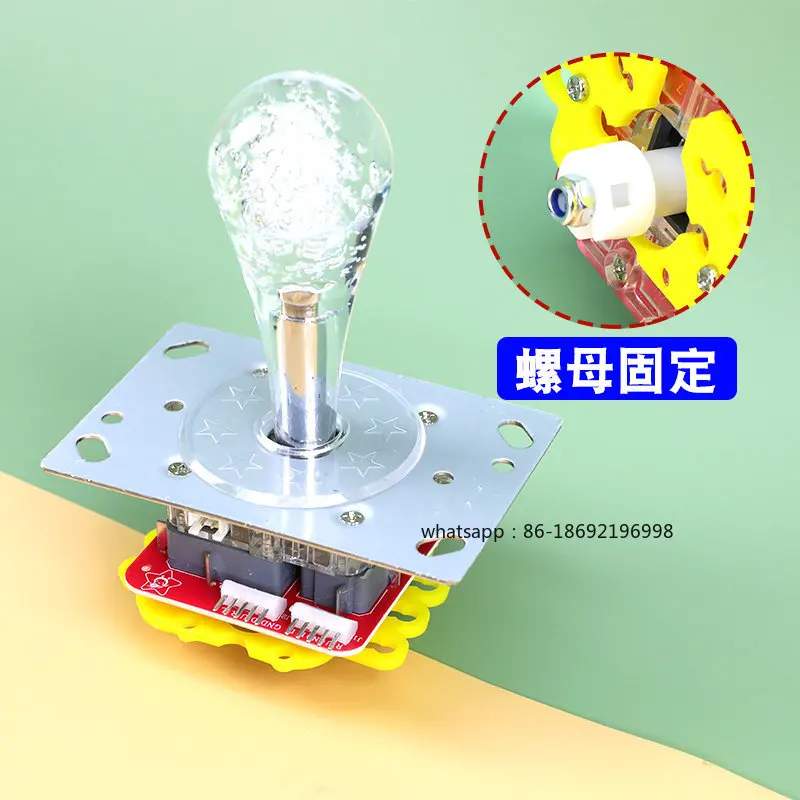 

Интегрированный джойстик-зажим для видеоигр с защитой от потери шарика, красочный, с кристаллами и пузырьками, для развлекательных автоматов, баров и машин с кран-машинами