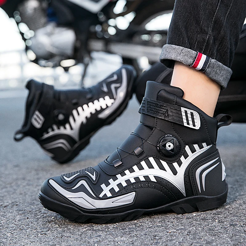 Motorcycle Boots Men Motor Motorbike Motorcycle Shoes Motocross Off-Road Racing Boots Riding Shoes Anti-fall Motorcycle Boots