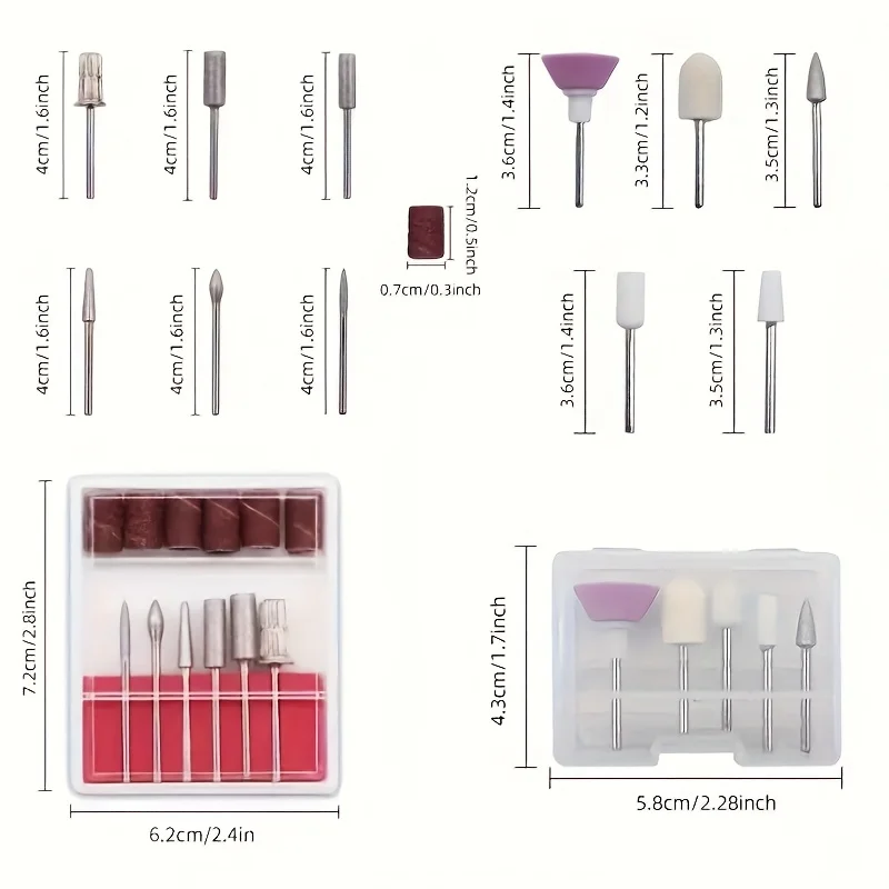 5/6/100-piece Nail Grinding Head Set Stainless Steel Nail Grinding Ring Set Nail Grinding Head Nail Set Tools