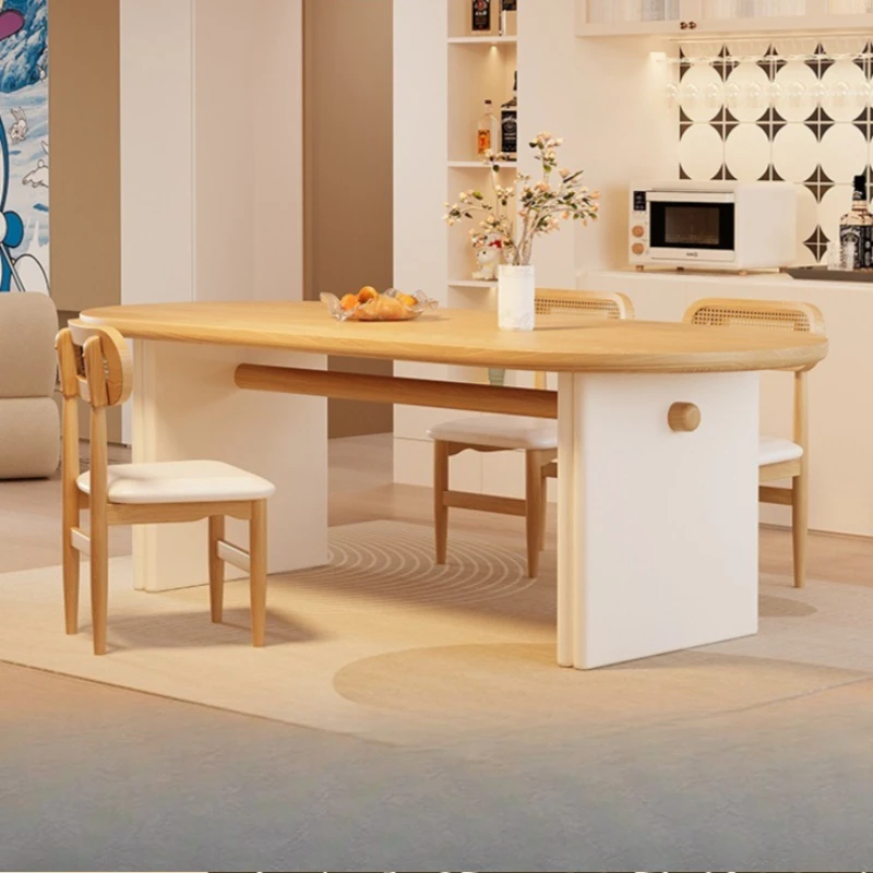 

Minimalist Design Dining Tables Cream Style Wooden Balcony Fashion Dining Tables Minimalist Home Furniture Mesa Comedor Ls40cz