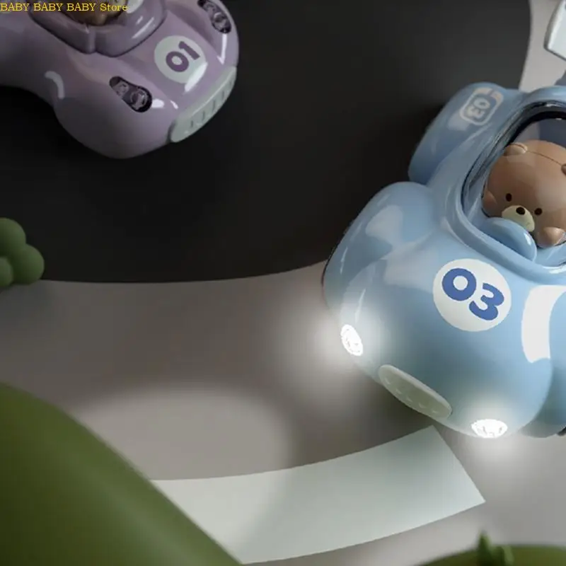 

Q81A Cartoon Bear Inertia Toy Car Push and Go Educational Car Toy for Kid Motor Skill