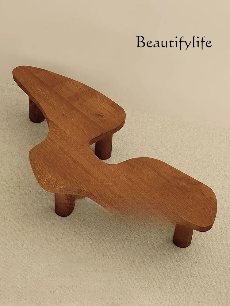 

NEW N Medieval wind solid wood coffee table designer living room household small apartment minimalist wooden tea table retro