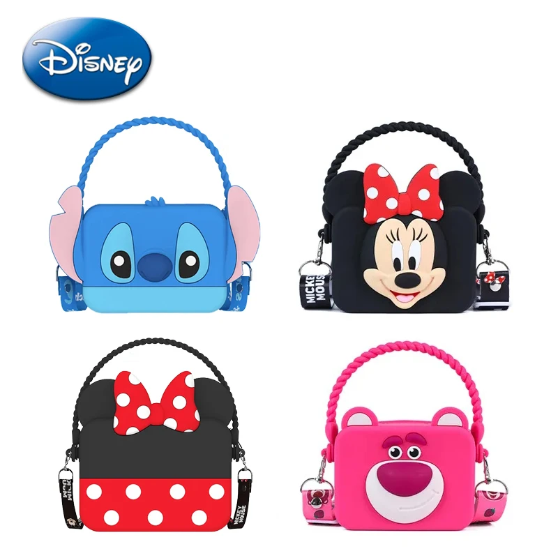 

Квадратные сумки через плечо Disney с Минни, мягкие силиконовые 3d-фигурки из аниме, Ститч, лотсо, сумка на плечо, кошелек для мелочи, подарок для девочек и детей